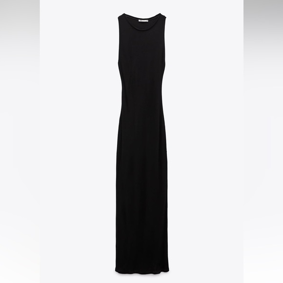 Zara OPEN BACK RIB DRESS - Picture 3 of 4